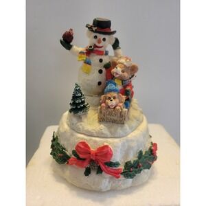 VTG Christmas On Mainstreet Snowman Musical Sings Frosty‎ Figurine Holiday Decor